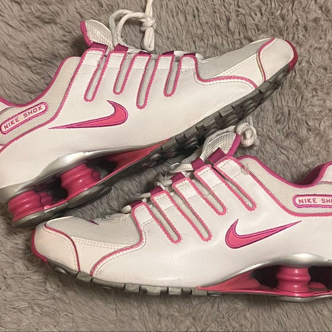 【希少】NIKE SHOX ナイキ ショックス スニーカー ホワイト×ピンク