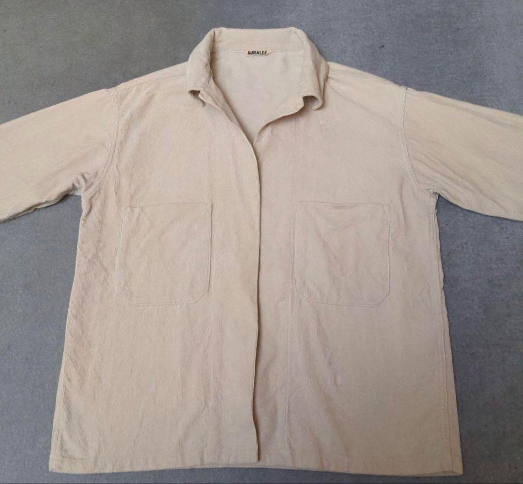 た*ぬ様 AURALEE オフホワイト コーディロイ シャツジャケット