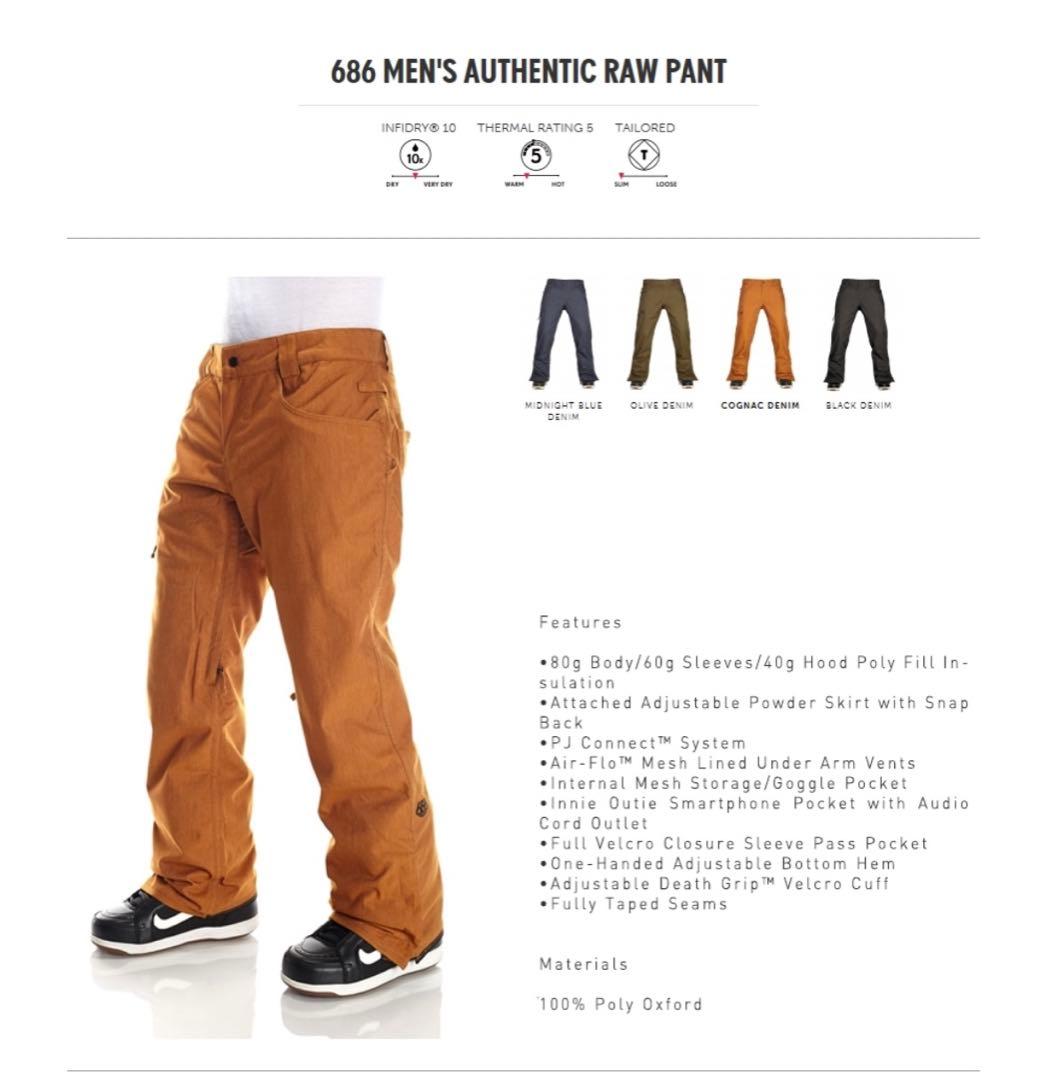 686 スノーボードウエアパンツ オリーブデニム Mサイズ