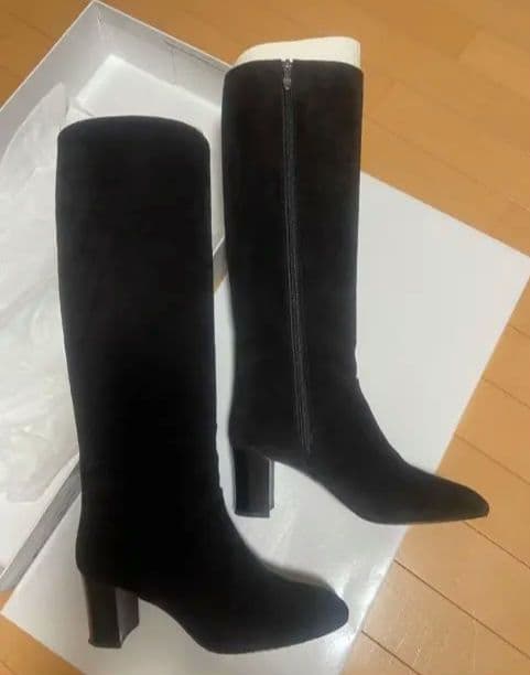 ダイアナ スエード ロングブーツ 中ヒール