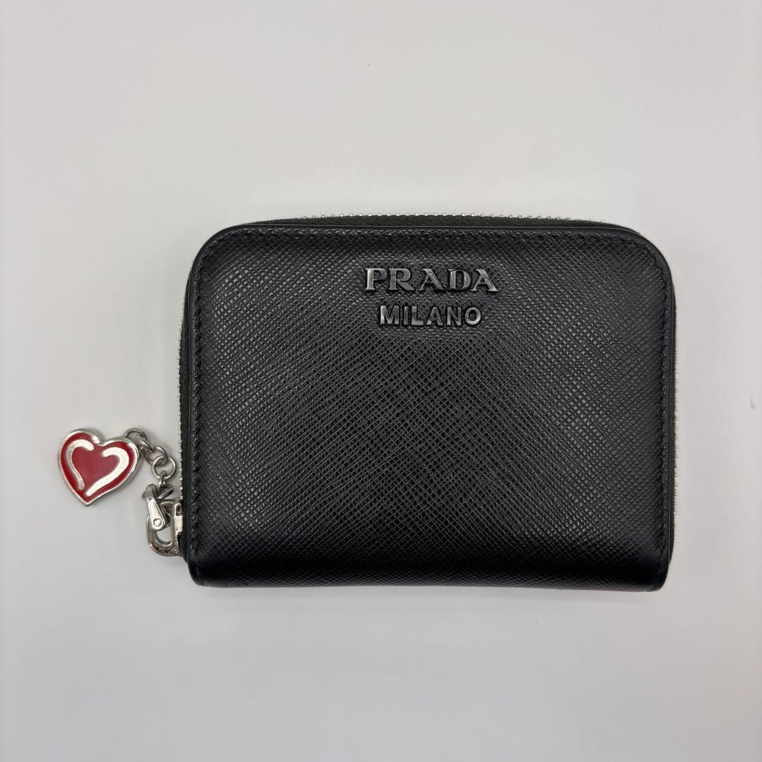 PRADA パース　ブラック　1MM268 ハート　SAFFIANO