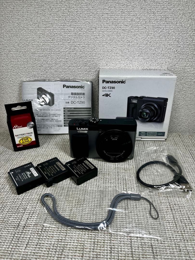 Panasonic DC-TZ90-S コンパクトデジタルカメラ　バッテリー3個