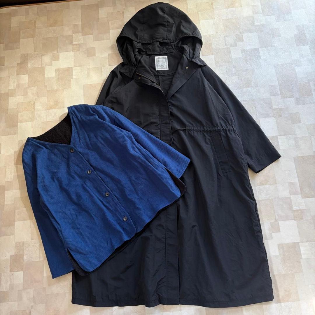 【ビアズリー】4way ナイロン　モッズコート　ライナー　ブラック　FREE