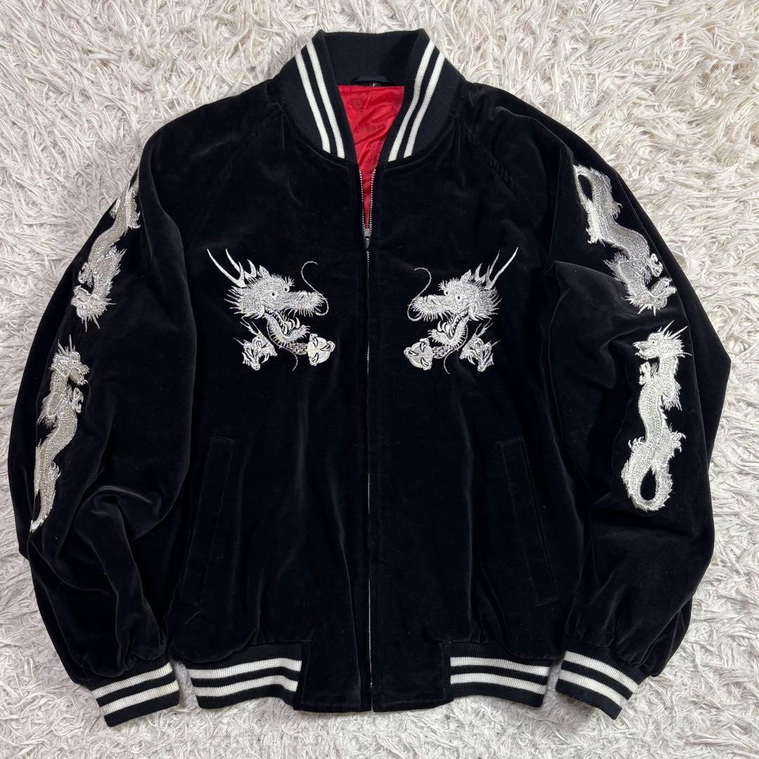 美品　archive スカジャン　別珍　ベロア　龍　ドラゴン　Y2K 日本製