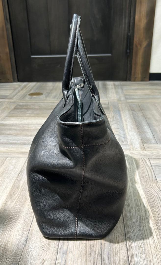 オロビアンコ　レザー　トート　ブラック　シボ　シュリンクレザー