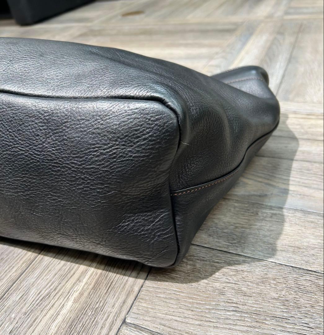 オロビアンコ　レザー　トート　ブラック　シボ　シュリンクレザー