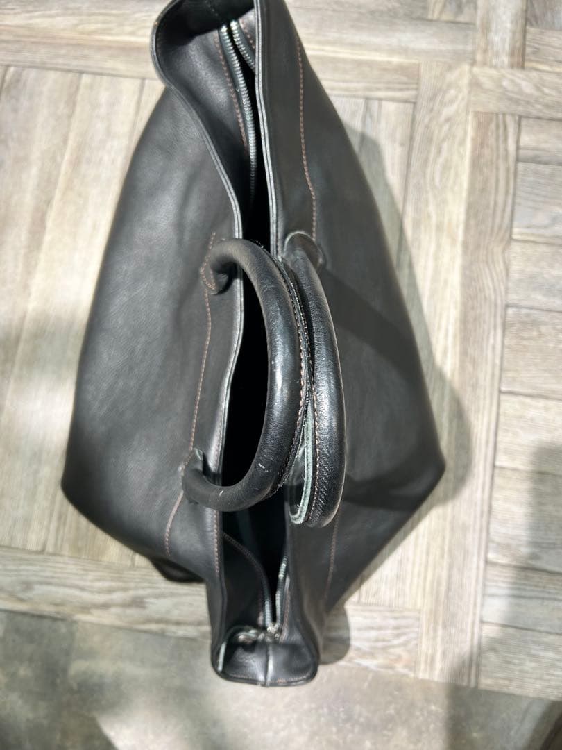 オロビアンコ　レザー　トート　ブラック　シボ　シュリンクレザー