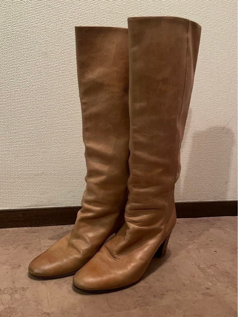 【お値下げ】春も履けるベージュ　マルタンマルジェラ　ロングブーツ