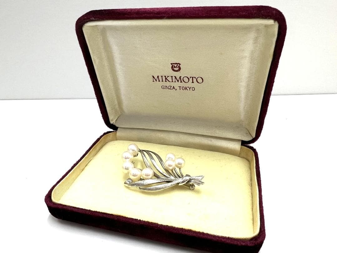 ミキモト MIKIMOTO パールブローチ ケース付き