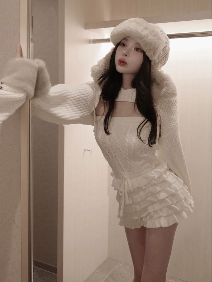 Darich ダーリッチ フリルニットコンビネゾン