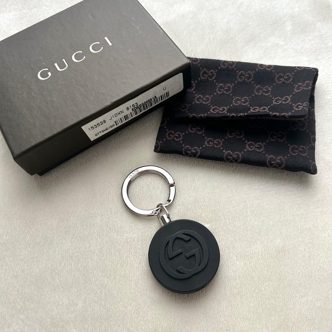 美品 GUCCI グッチ キーリング キーホルダー 黒