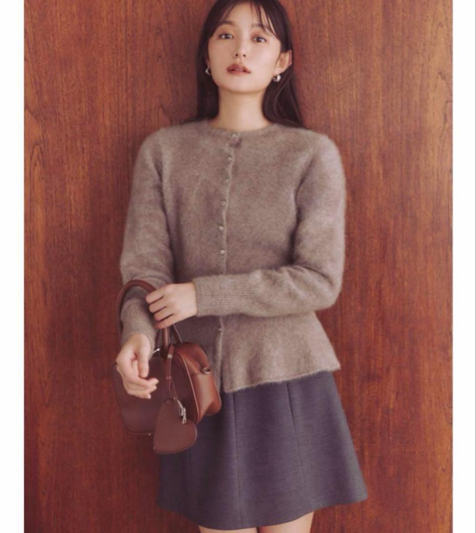 FRAY I.D FOXカシミアペプラムカーディガン モカ