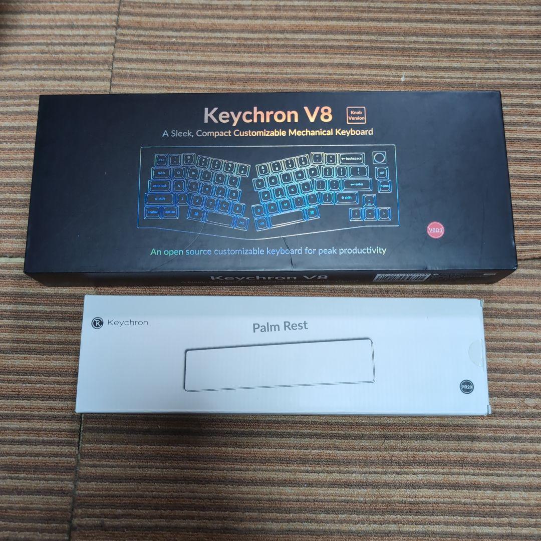 Keychron V8 ノブ US配列 茶軸 専用パームレストセット