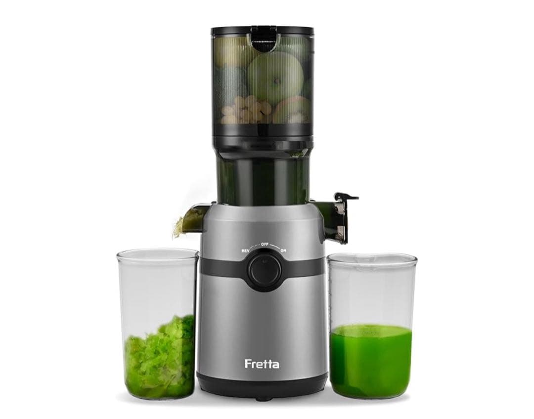 ジューサー 10.8cm 1L大容量 スロージューサー グレー