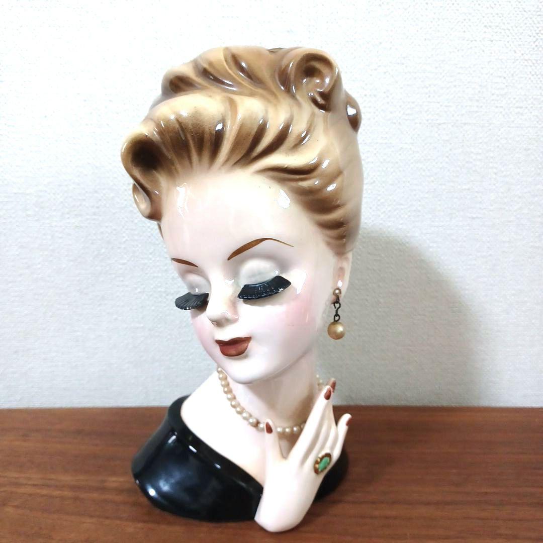 Katayama(片山産業)製、 ヴィンテージ レディヘッドベース 花瓶付き