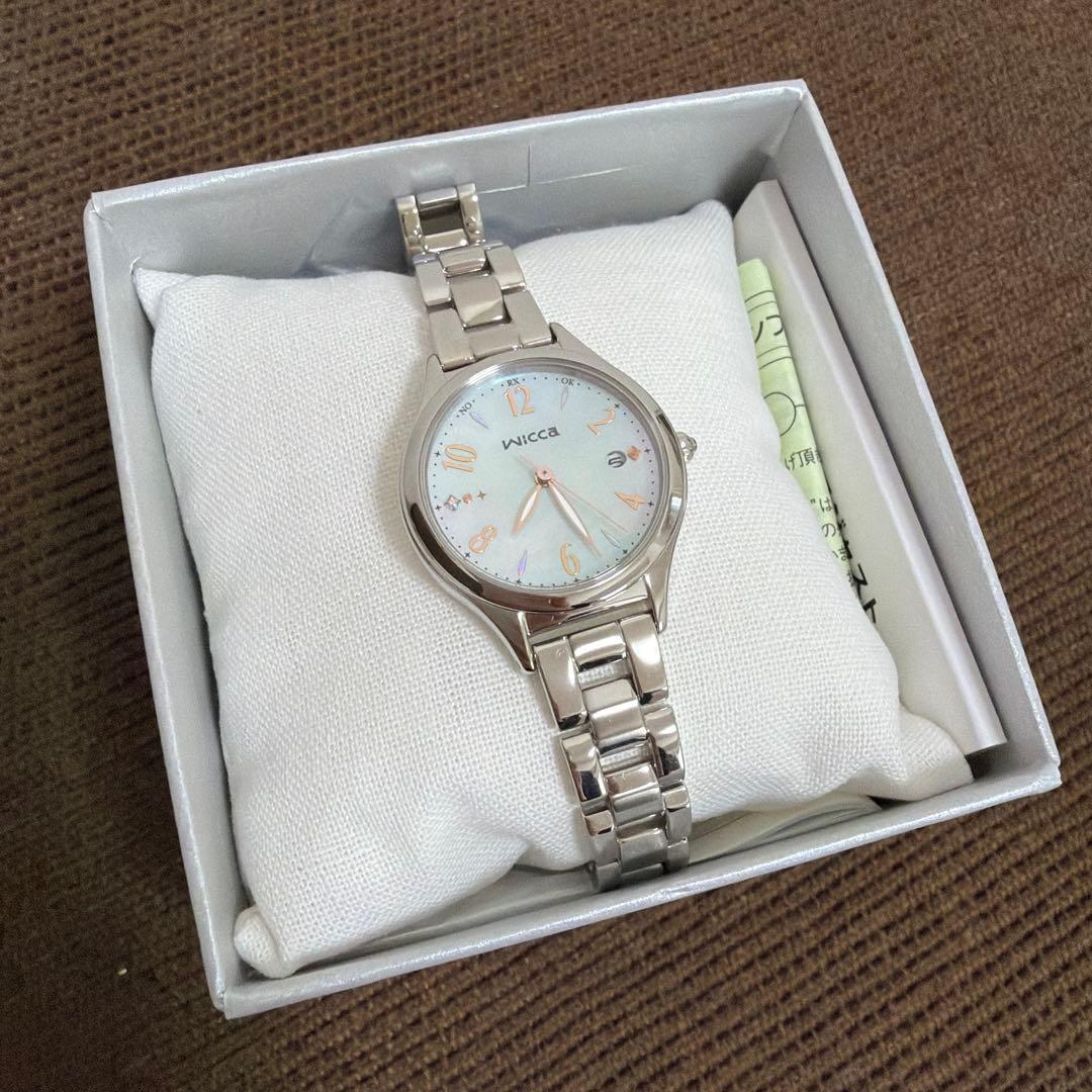 シチズン ソーラー電波時計 シルバー wicca KS1-210-13