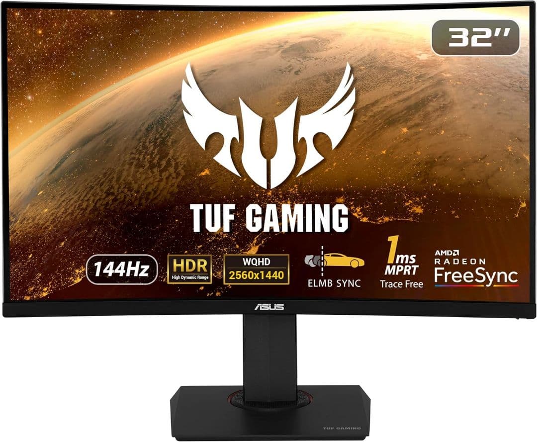 ASUS 144Hz WQHD 湾曲 ゲーミングモニター VG32VQ
