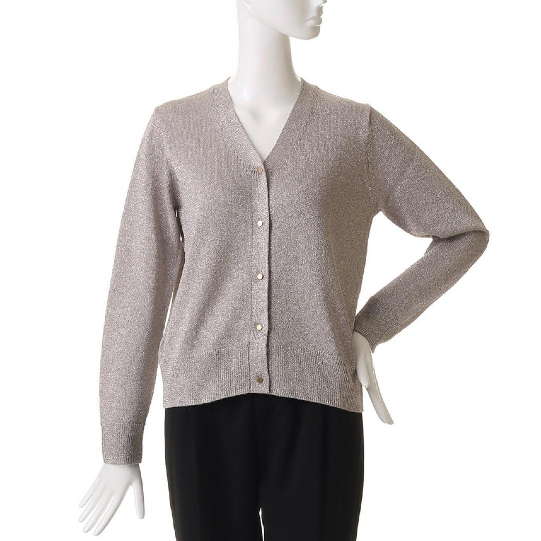 ebure エブール 25AW ブライトラメリリヤーン Vネック カーディガン