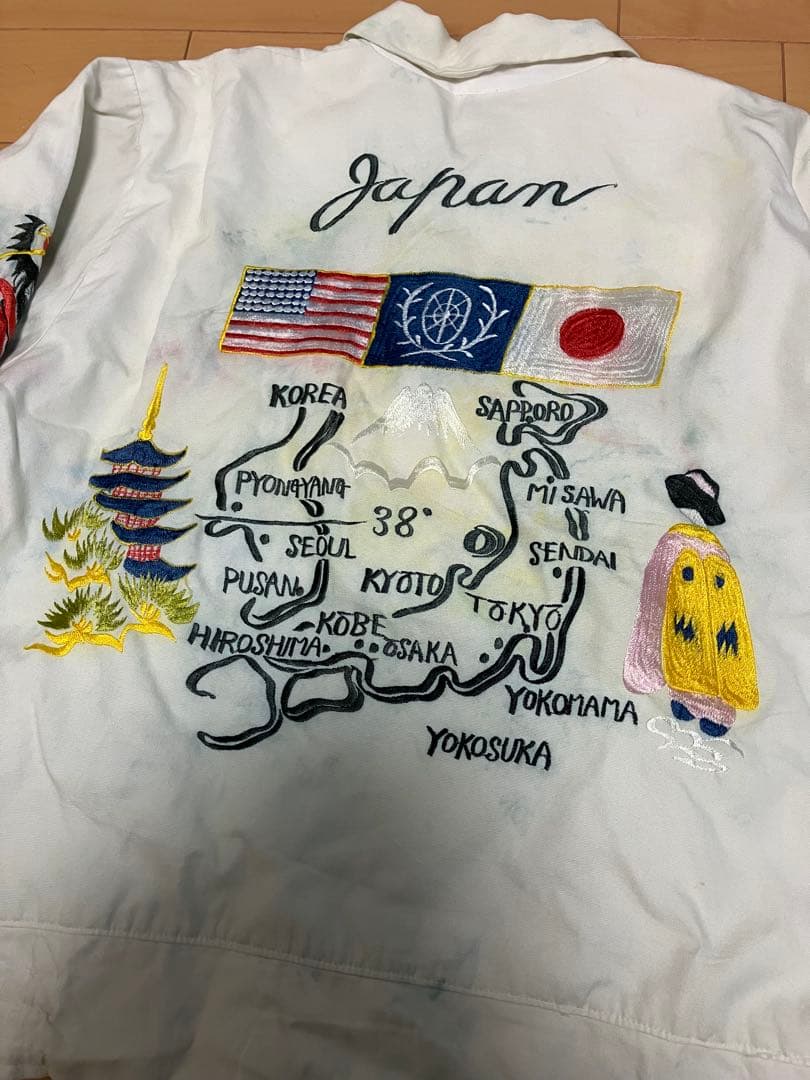vintage 50s 60s スーベニアジャケット 　舞妓 五重塔 スカジャン