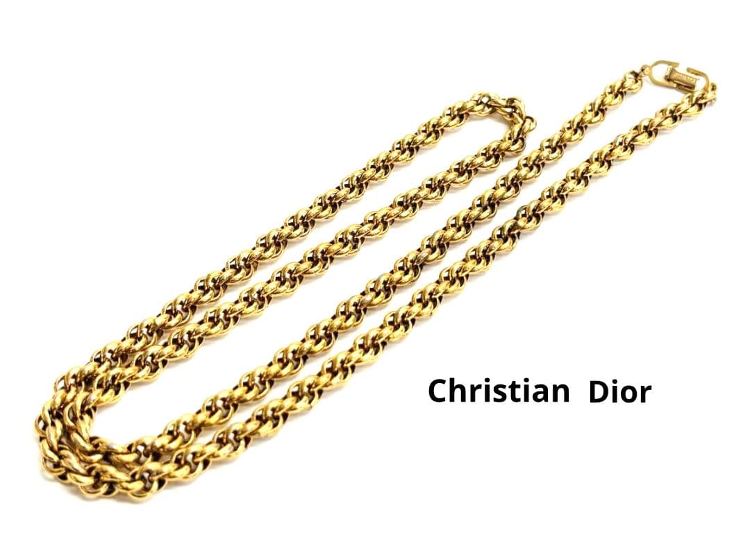 Christian Dior ヴィンテージ ロープチェーン ネックレス CD刻印