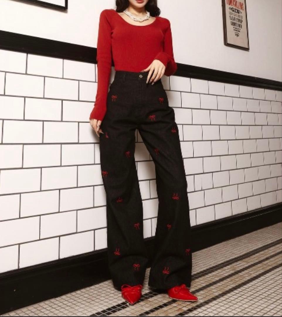 Darich ランダムリボンデニムパンツ M