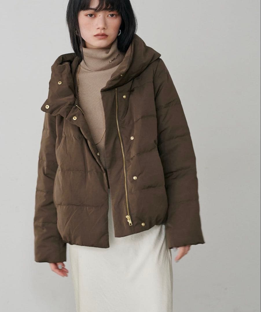 【新品】LARUTA ピーチスキンダウンフェザーコート ブラウン ラルータ