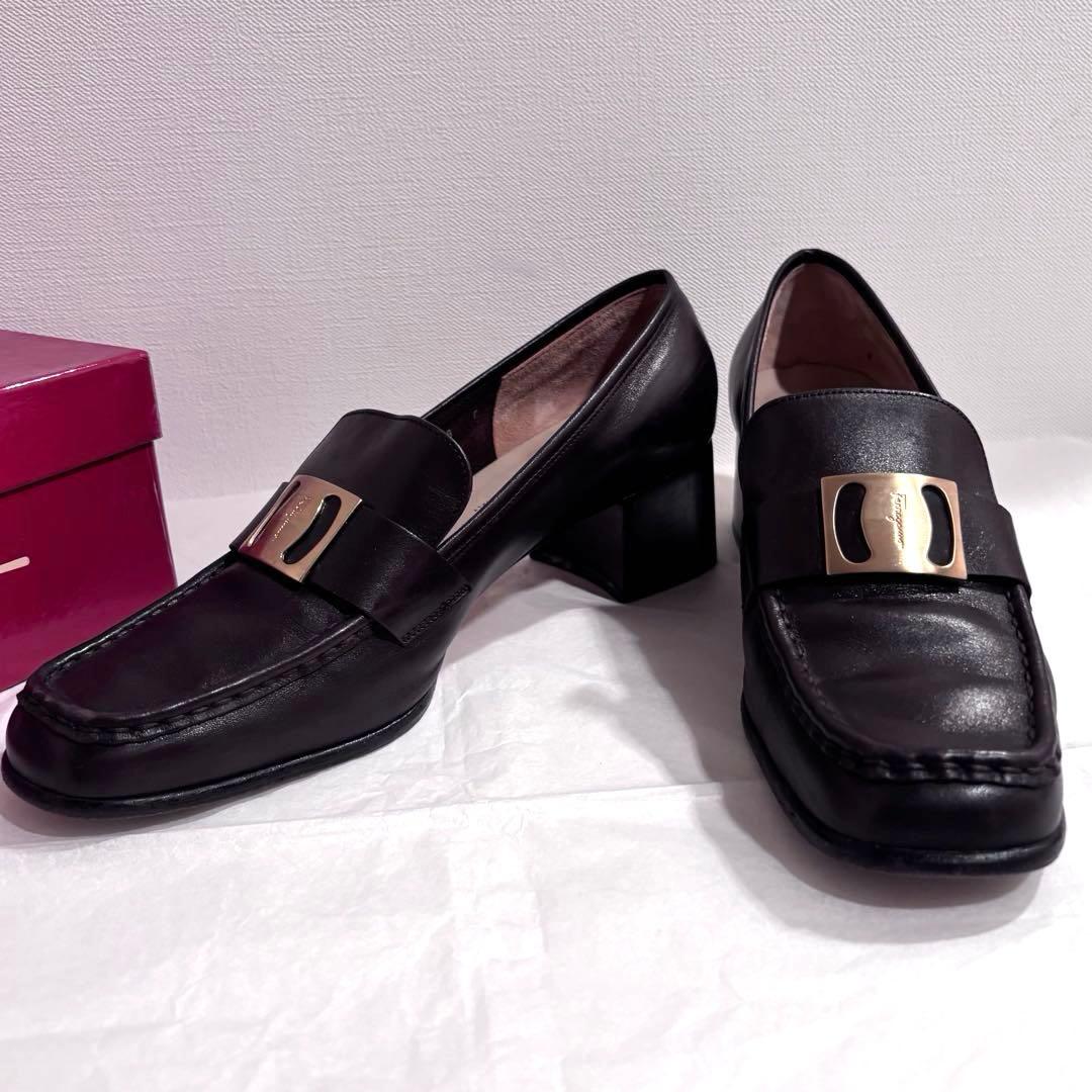 訳ありFerragamo フェラガモ レディース25cm マスタングカーフ