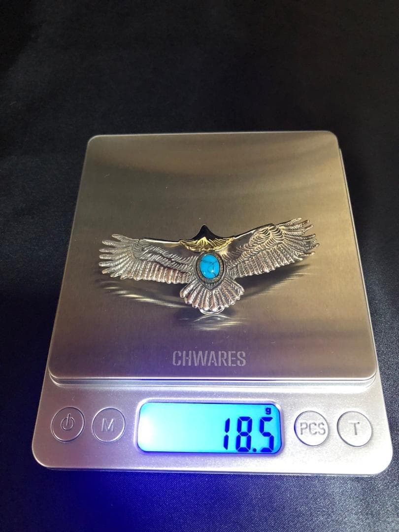 シルバー925 ペンダントトップ　イーグル　ターコイズ　5-3 4876