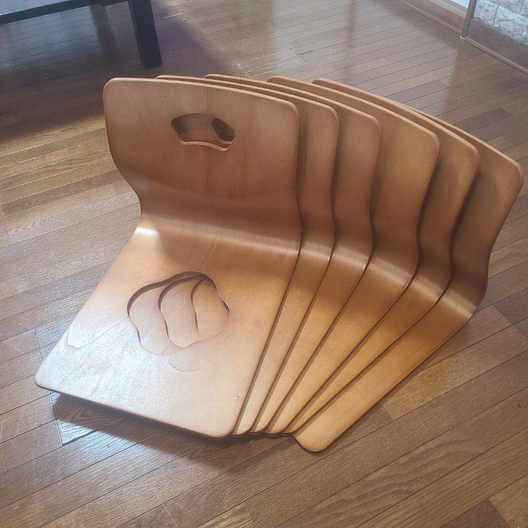 弘益　木製　座椅子 曲げ木 ６脚セット