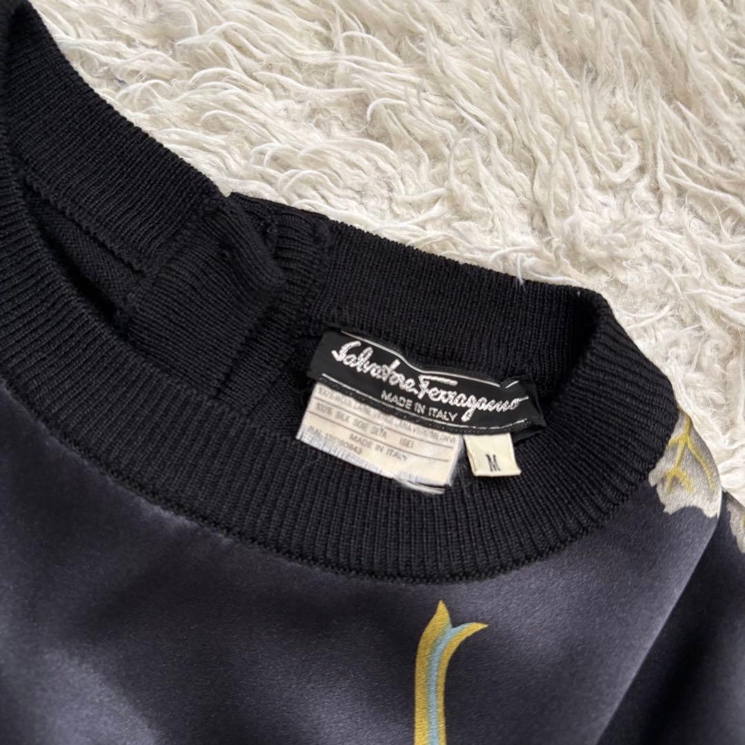 極美品　サルヴァトーレフェラガモ アンサンブル ニット 　シルク　ウール　黒
