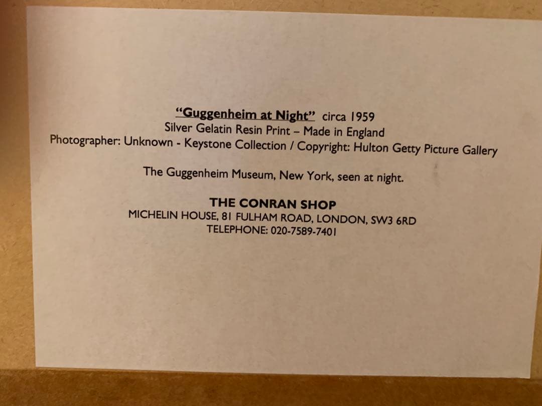 Guggenheim at Night 1959年 シルバーゼラチン印刷