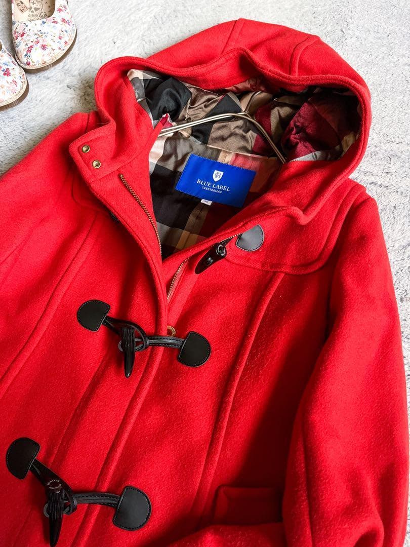 【ブルーレーベルクレストブリッジ】ショートダッフルコート 裏地CBチェック 38