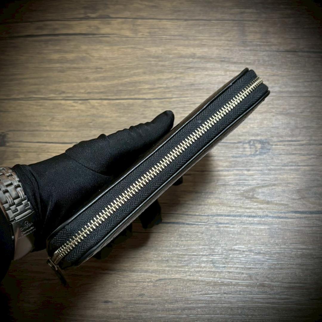 パイソン レザー 長財布 財布 蛇革 カード15枚 大容量 ブラック 黒