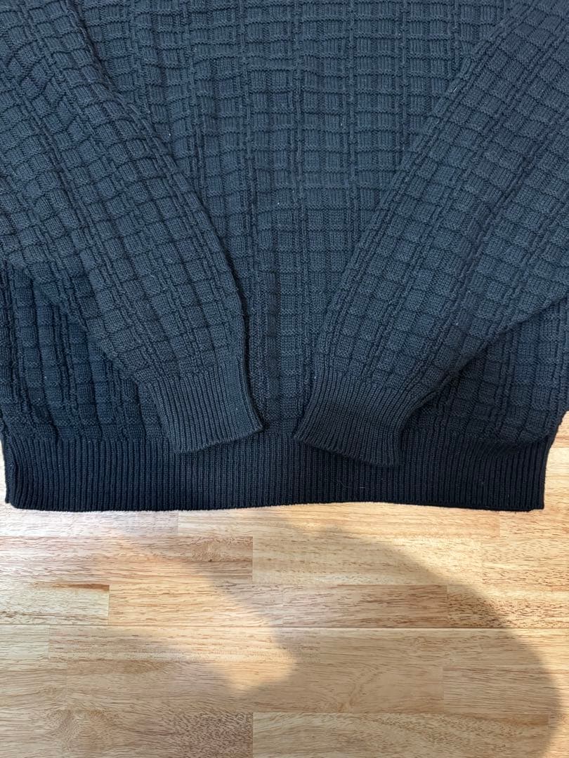 希少 USA製 ブラック コットンニット 80s 90s ビンテージ　Lサイズ