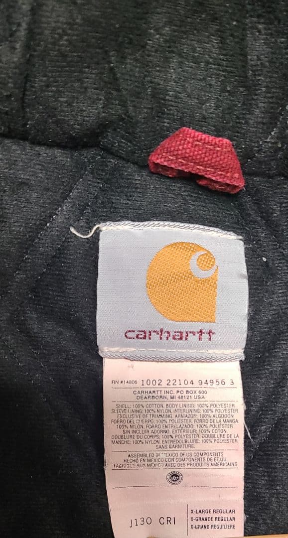 カ*ン様 Carhartt アクティブジャケット J130 CRI XL 赤 デ