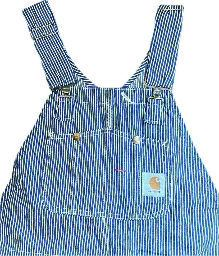 【美品】Carhartt カーハート ヒッコリーストライプ デニムオーバーオール