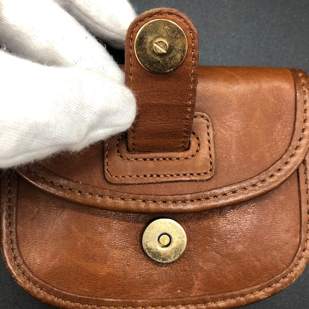 希少 COACH オールドコーチ ケース 小銭入れ レザー ライトブラウン