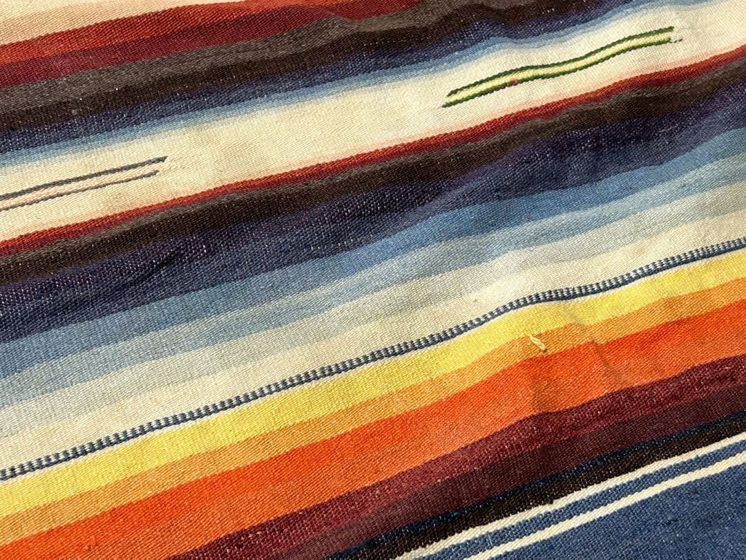 30s 40s ビンテージ メキシカンラグ サラぺ 大判 アンティーク