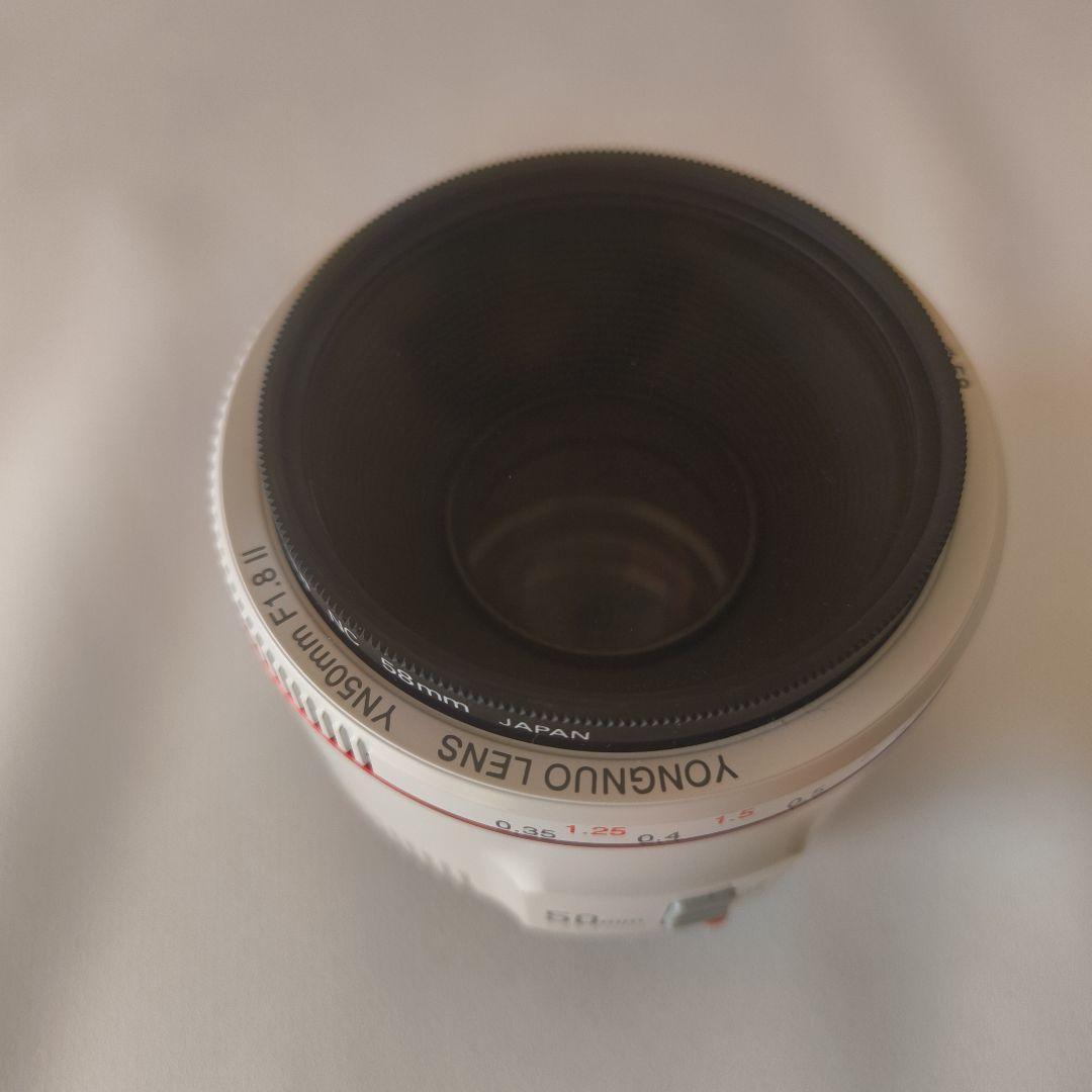 【動作確認済】CANON用 YONGNUO 50mm F1.8Ⅱ 単焦点ホワイト