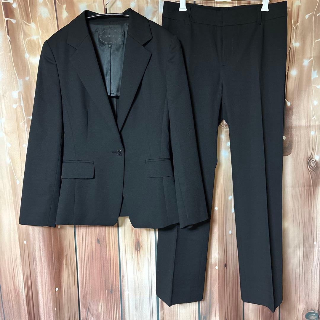 【美品】UNTITLED アンタイトル パンツスーツ ブラック