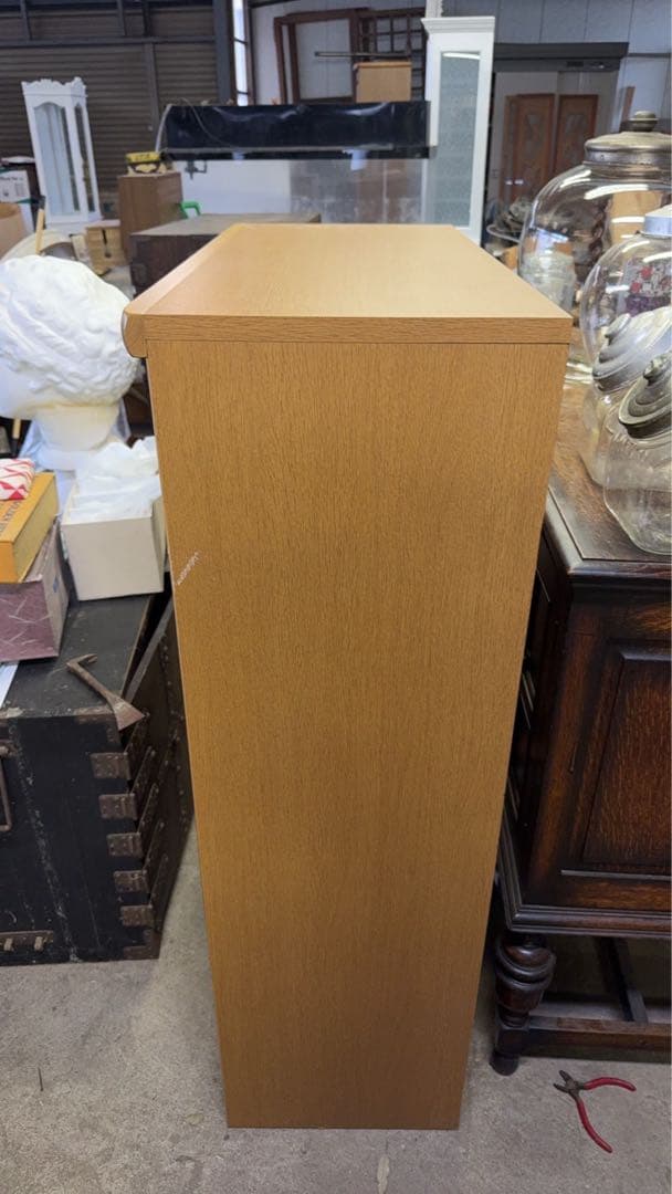 浜本工芸　書棚　360書棚H スライド扉中棚2段引出し2杯