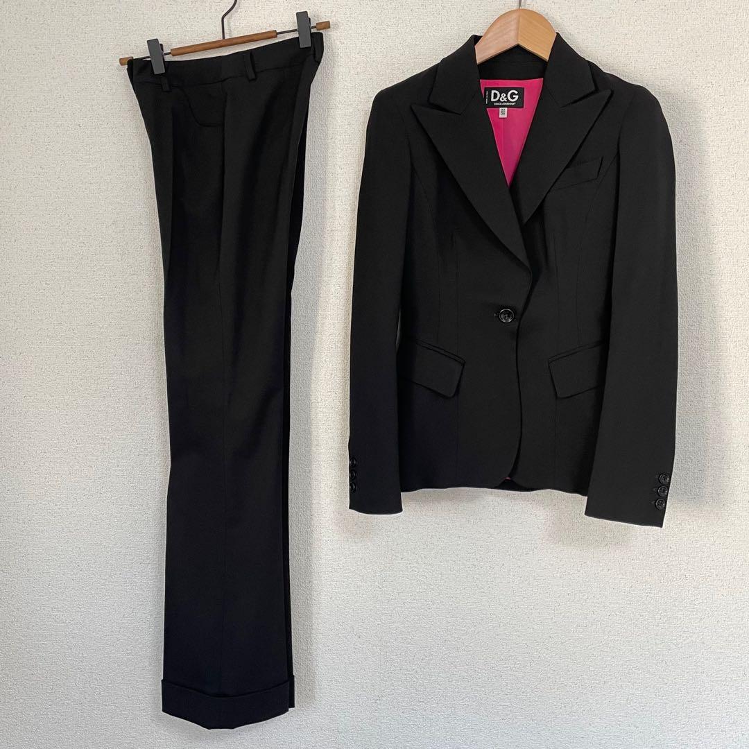 D&G DOLCE & GABBANA ブラックさシングル1Bパンツスーツ