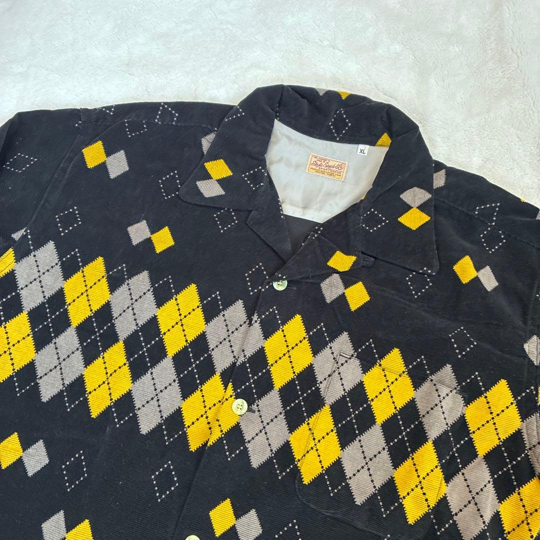 Style Eyes スタイルアイズアーガイル 長袖 コーデュロイ 黒