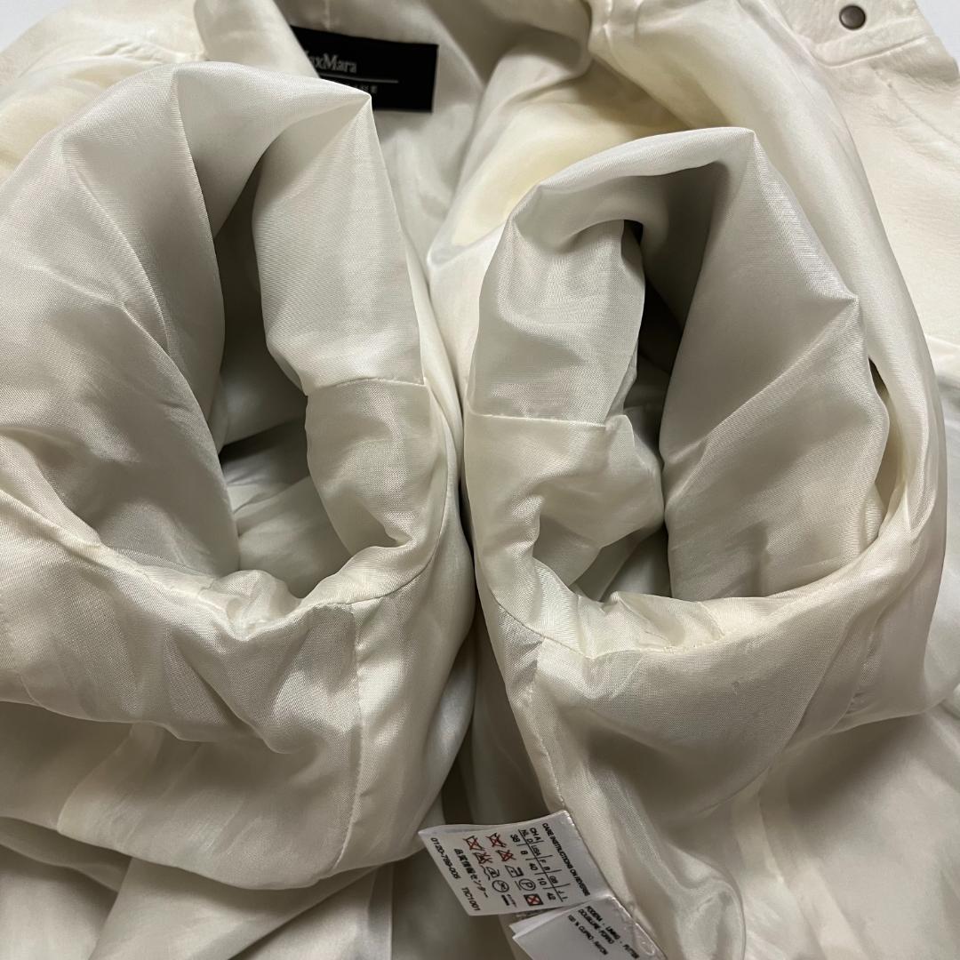 ✨MaxMara　マックスマーラ　レザージャケット　本革　ホワイト