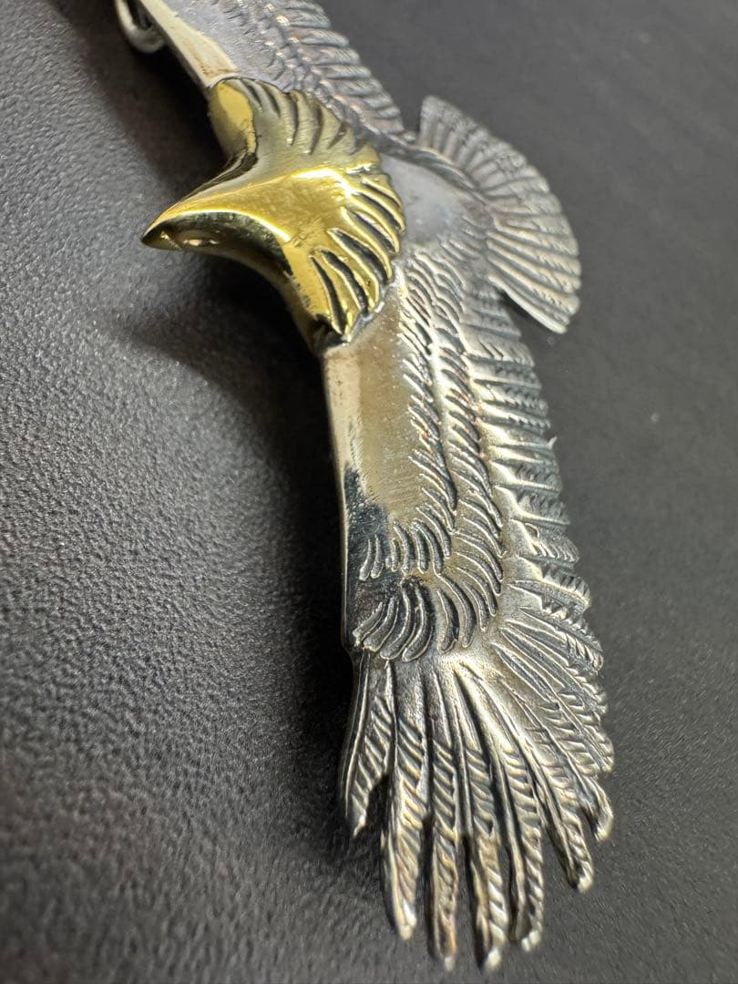 シルバー925 素材　頭金イーグル　ネックレストップ　3マルカン