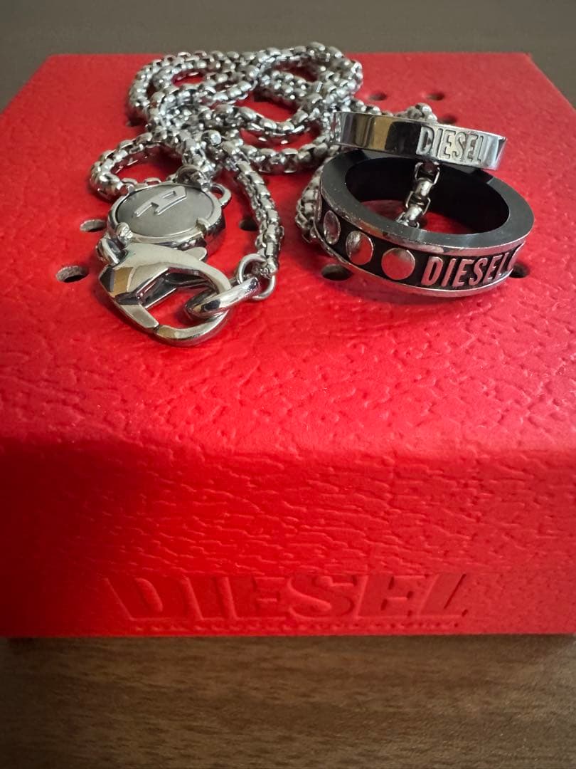 DIESEL ✨未使用級✨二重リングネックレス