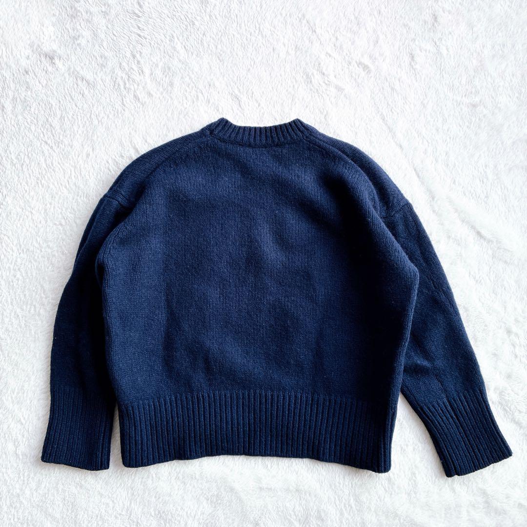 GALERIE VIE 完売品 クルーネックプルオーバー ニット S ネイビー