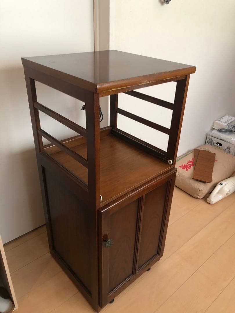 Kazカリモク　キッチンラック レンジ/炊飯器棚44x105x45