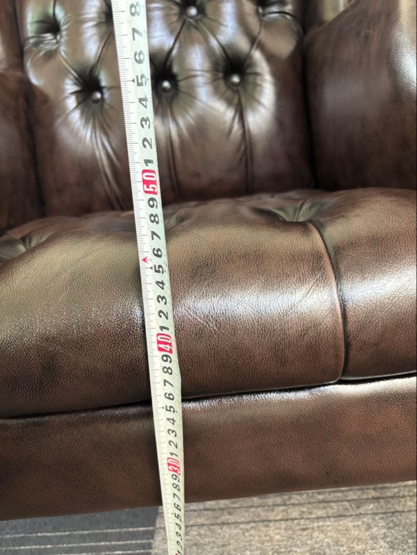 美品総革張 ダークブラウン アームチェア 1人掛けソファ 定価270,000円