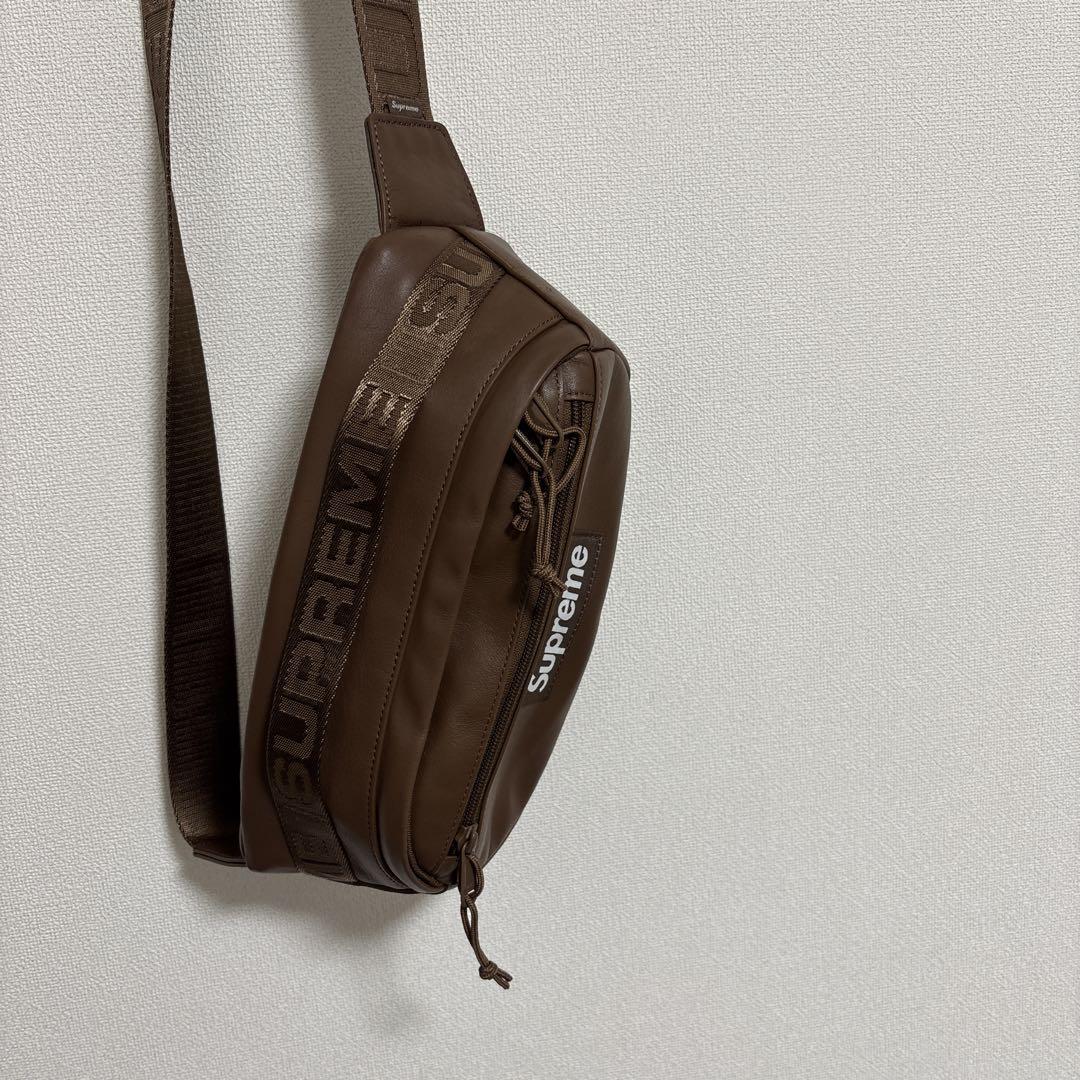 supreme シュプリーム ボディバッグ ワンショルダー　レザー　ブラウン